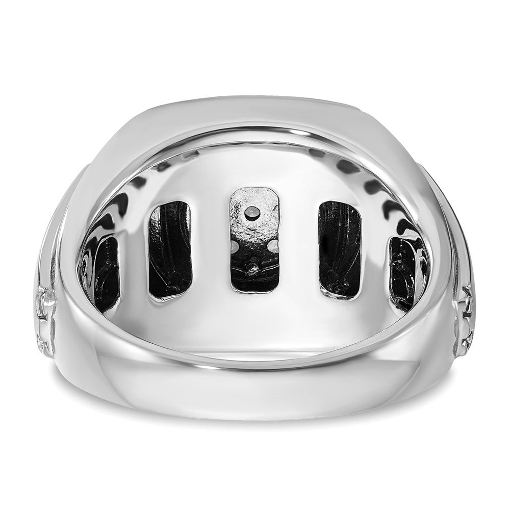 IBGoodman 14k White Gold Men's Polished and Satin Halo Cluster Ring Mounting