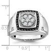 IBGoodman 14k White Gold Men's Polished and Satin Halo Cluster Ring Mounting