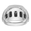 14k White Gold with Black Rhodium Men's Polished and Satin 5/8 Carat Black and White Diamond Ring