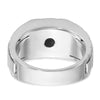 IBGoodman 14k White Gold Men's Polished Satin and Textured 7-Stone Ring Mounting