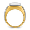 IBGoodman 10k Two-tone Men's Polished and Grooved 3-Row Cluster Ring Mounting