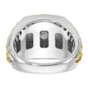 10k Two-tone IBGoodman Men's Polished and Textured Ring Mounting