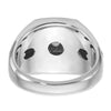 14k White and Rose Gold with Black Rhodium Men's Polished and Satin 1/3 Carat AA Quality Diamond Ring