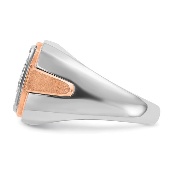 IBGoodman 14k White and Rose Gold Men's Polished and Satin Cluster Ring Mounting