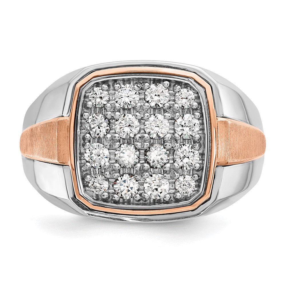IBGoodman 14k White and Rose Gold Men's Polished and Satin Cluster Ring Mounting