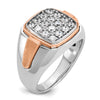 IBGoodman 14k White and Rose Gold Men's Polished and Satin Cluster Ring Mounting
