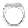 IBGoodman 14k Two-tone Men's Polished and Grooved 5-Row Cluster Ring Mounting