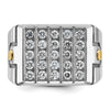 IBGoodman 14k Two-tone Men's Polished and Grooved 5-Row Cluster Ring Mounting