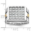 IBGoodman 14k Two-tone Men's Polished and Grooved 5-Row Cluster Ring Mounting