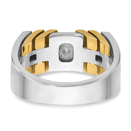 14k Two-tone Men's 1/3 carat Diamond Complete Ring