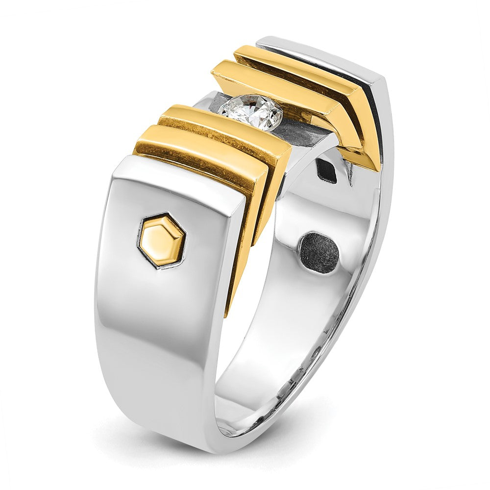 14k Two-tone Men's 1/3 carat Diamond Complete Ring