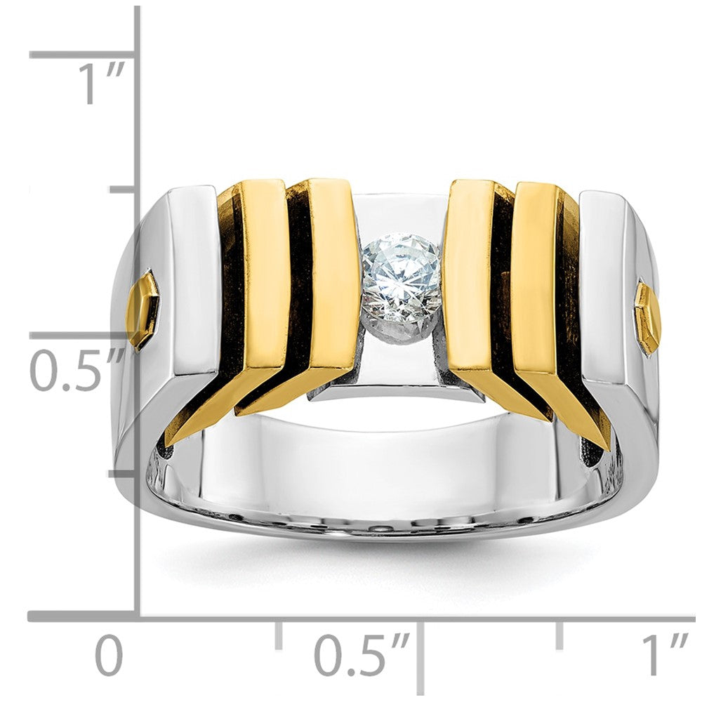 14k Two-tone Men's 1/3 carat Diamond Complete Ring