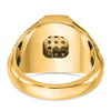 10k Men's Polished Textured and Grooved 1/2 Carat A Quality Diamond Cross Cluster Ring