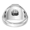 14k White Gold Men's Polished Textured and Grooved 1/2 Carat AA Quality Diamond Cross Cluster Ring