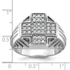 IBGoodman 14k White Gold Men's Polished Textured and Grooved Cross Cluster Ring Mounting