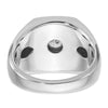 14k Two-tone with Black Rhodium Men's Polished and Satin Black and White 1/4 Carat AA Quality Diamond Ring