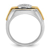 14k Two-tone with Black Rhodium Men's Polished and Satin 1/2 Carat AA Quality Diamond Cluster Ring