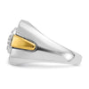 14k Two-tone with Black Rhodium Men's Polished and Satin 1/2 Carat AA Quality Diamond Cluster Ring