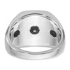 14k Two-tone with Black Rhodium Men's Polished and Satin 1/2 Carat AA Quality Diamond Cluster Ring