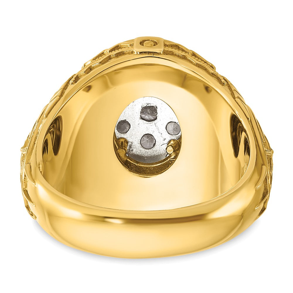 IBGoodman 14k Two-tone Men's Polished and Textured Oval Cluster Ring Mounting