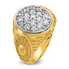 IBGoodman 14k Two-tone Men's Polished and Textured Oval Cluster Ring Mounting