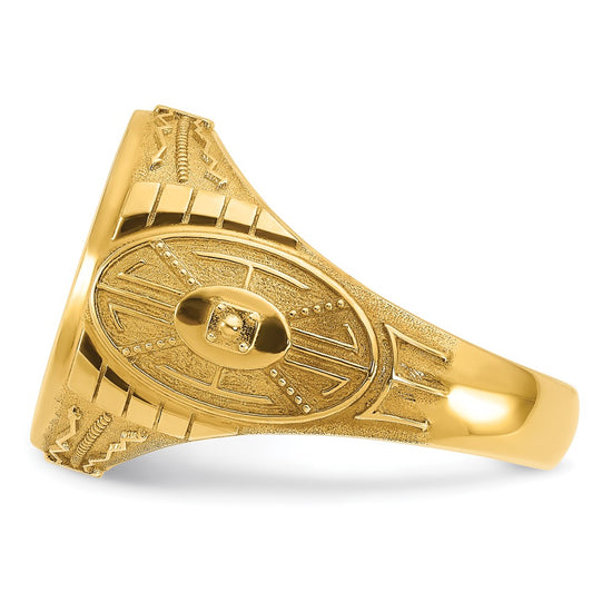 14k IBGoodman 18.5x15.75mm Men's Round Signet Ring