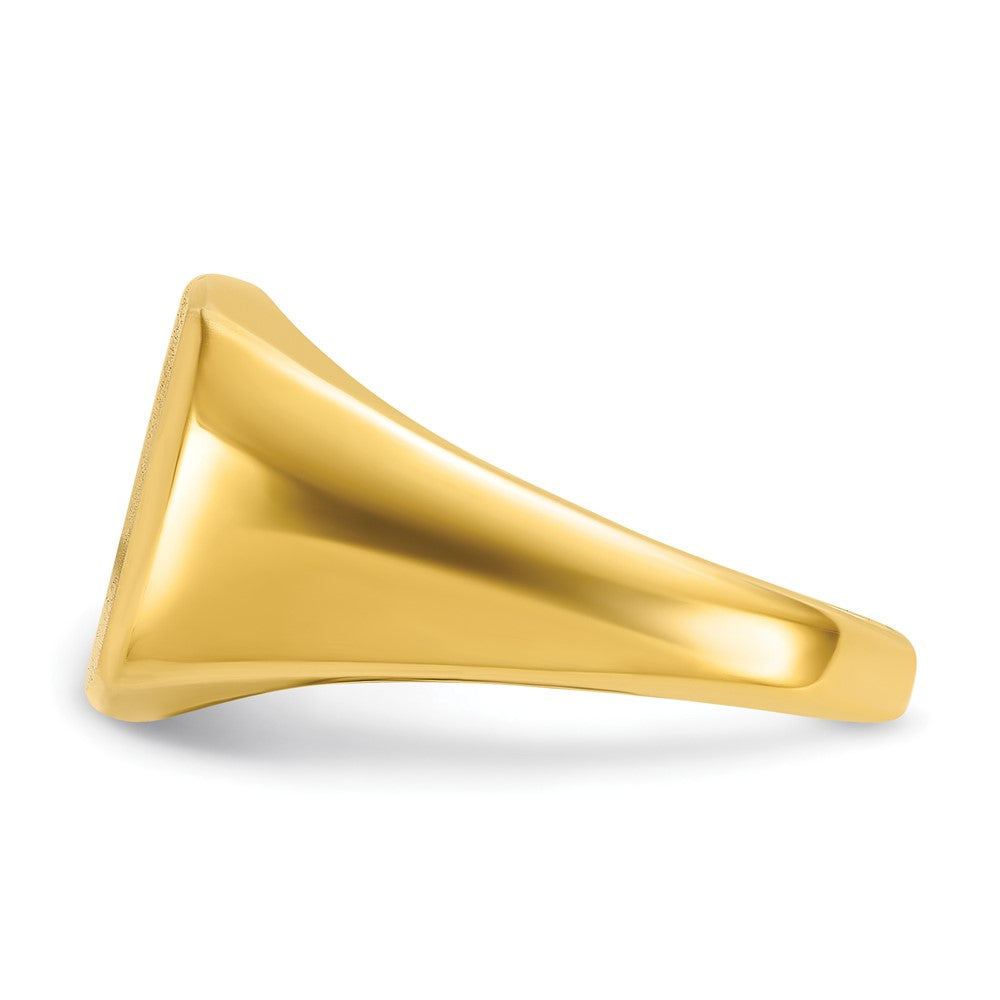 14k 14x14mm Men's Cushion Signet Ring