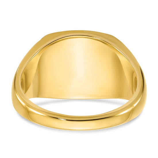 14k 14x14mm Men's Cushion Signet Ring