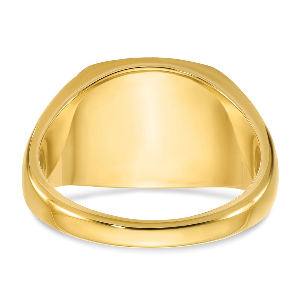14k 14x14mm Men's Cushion Signet Ring