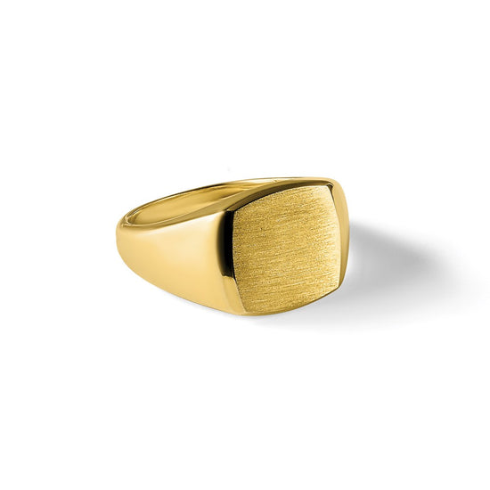 14k 14x14mm Cushion Mens Signet Ring
