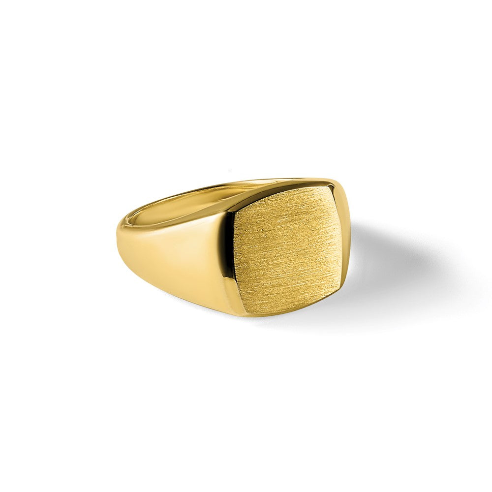 14k 14x14mm Cushion Mens Signet Ring