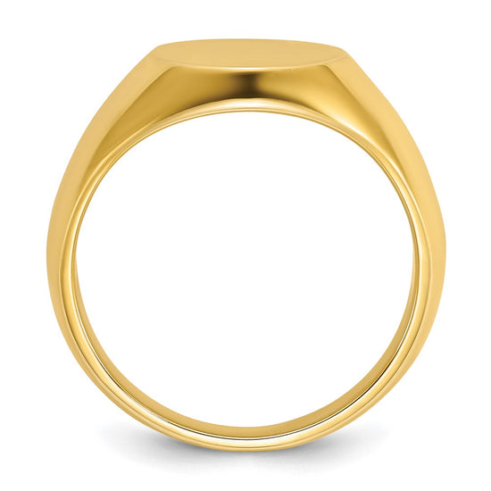 14k IBGoodman 14x12mm Men's Round Signet Ring
