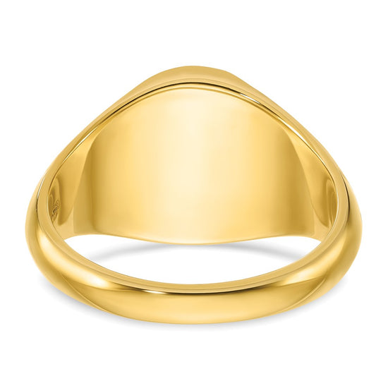 14k IBGoodman 14x12mm Men's Round Signet Ring