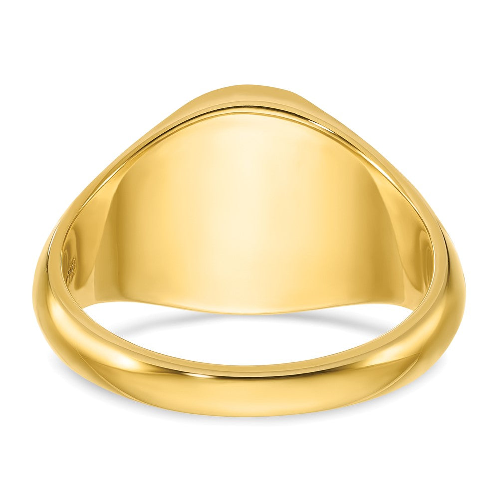14k IBGoodman 14x12mm Men's Round Signet Ring