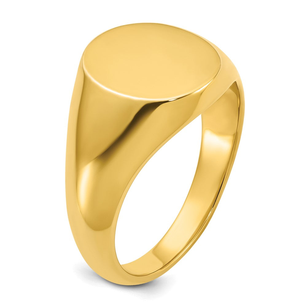 14k IBGoodman 14x12mm Men's Round Signet Ring