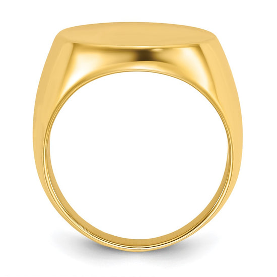 14k IBGoodman 20x18mm Men's Round Signet Ring
