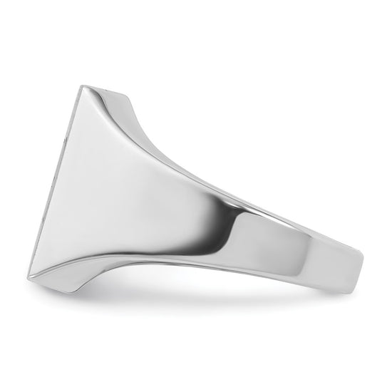 14k White Gold 16x16mm Men's Square Signet Ring