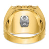 14k Two-tone Men's Polished and Textured Scroll Design 2 Carat AA Quality Diamond Square Cluster Ring