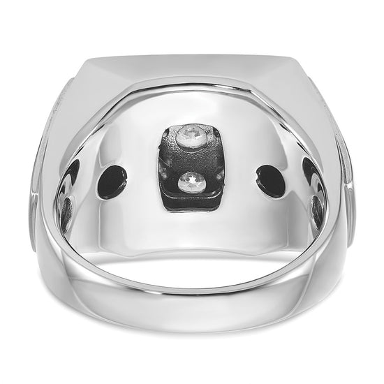 14k Two-tone Men's Polished 2 1/3 Carat AA Quality Diamond Square Cluster Ring