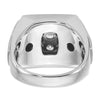 14k Two-tone Men's Polished 2 1/3 Carat AA Quality Diamond Square Cluster Ring