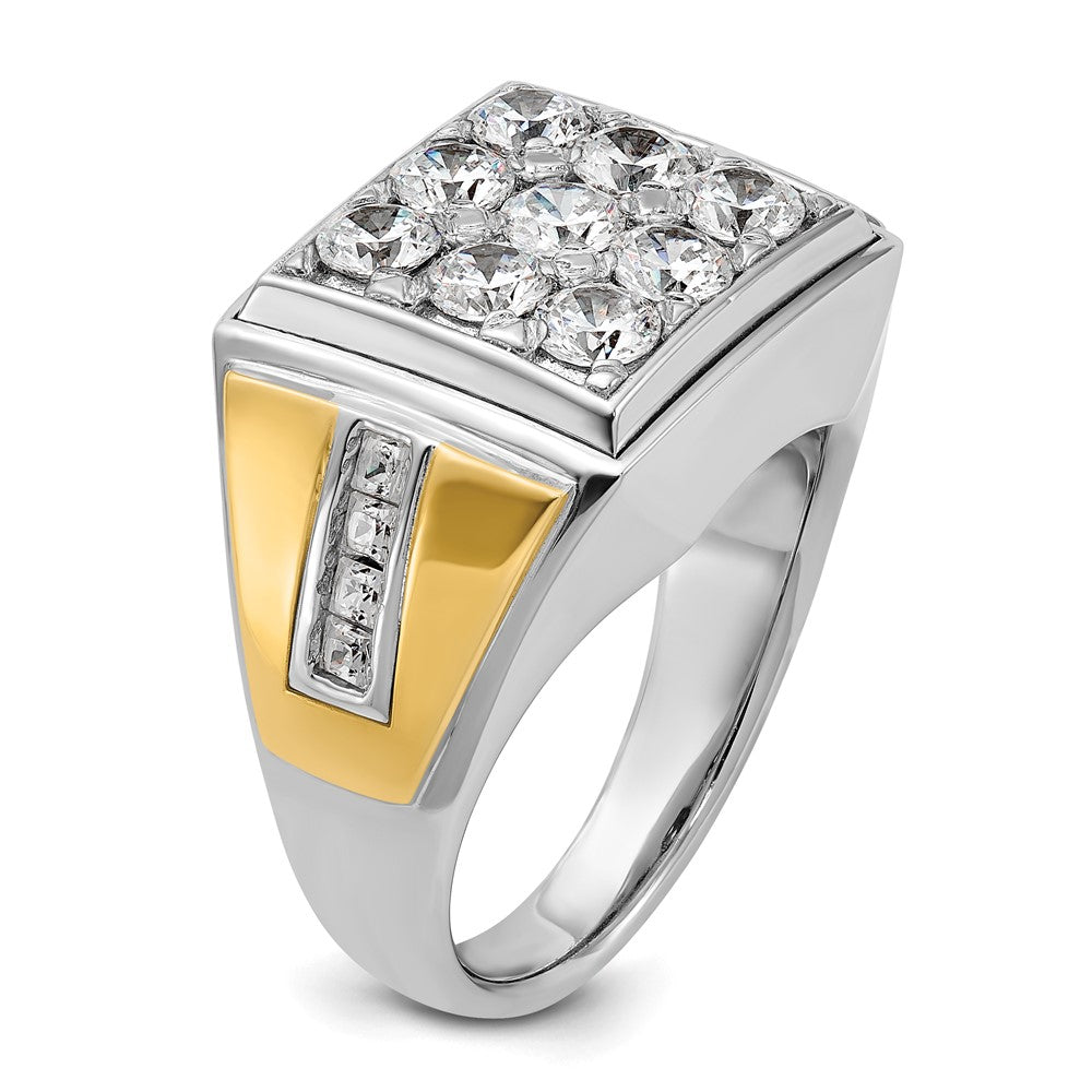 14k Two-tone IBGoodman Men's Polished Square Cluster Ring Mounting
