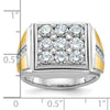 14k Two-tone IBGoodman Men's Polished Square Cluster Ring Mounting