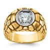 10K Two-tone IBGoodman Nugget Solitaire Diamond Men's Ring