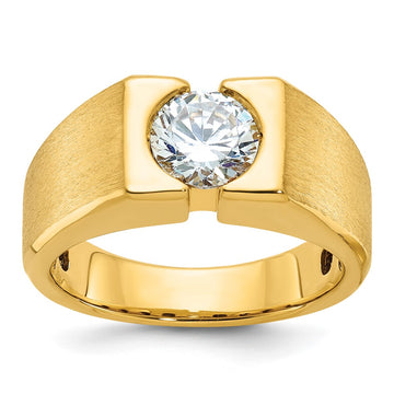 14k IBGoodman Men's Polished and Satin Diamond Ring Mounting
