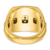 IBGoodman 10k Two-tone Men's Polished Textured and Diamond-cut Stars and Stripes Round Cluster Ring Mounting