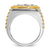 IBGoodman 14k Two-tone Men's Polished Satin and Ribbed Round Cluster Ring Mounting
