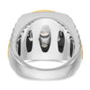 IBGoodman 14k Two-tone Men's Polished Satin and Ribbed Round Cluster Ring Mounting