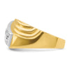 14k with White Rhodium Men's Polished and Grooved 3-Stone 1 Carat AA Quality Diamond Ring