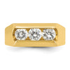 14k Men's Polished 3-Stone 1 Carat AA Quality Diamond Ring