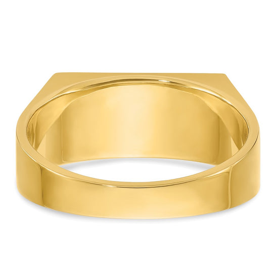 14k Men's Polished 3-Stone 1 Carat AA Quality Diamond Ring